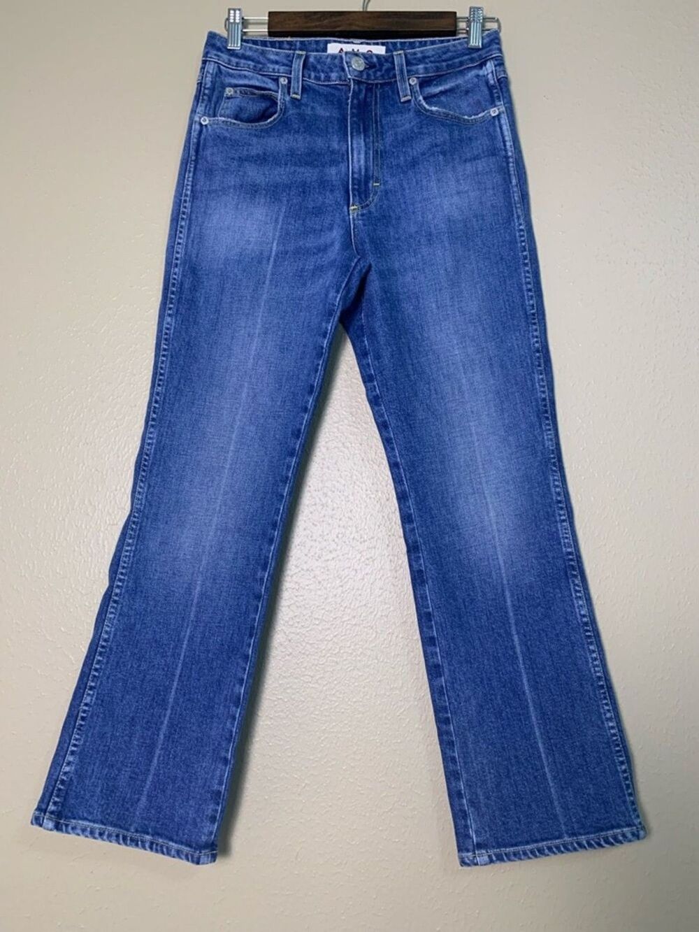 AMO Women's Medium Blue High-Rise Wide-Leg Jeans